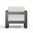 Maya Bay - Outdoor Patio Aluminum 4 Piece Chat Set With Cushion - Beige / Black