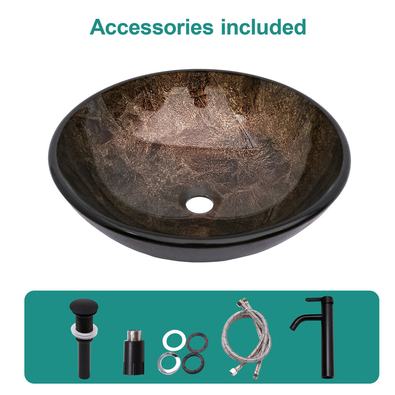 Vessel Sink With Faucet And Pop-Up Drain