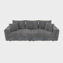 Plush Corduroy 4 Seat Sofa, Modern Comfy Upholstered Sofa Cloud Couch, Deep Seat Couches With Soft Pillows