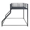 Metal Floor Bunk Bed With Sloped Ladder, Space Saving Design