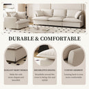 Living Room Set Modular Sectional Couch, Upholstered Sofa & Armchair & Movable Ottoman