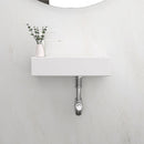 Modern Ceramic Rectangle Wall Mount Bathroom Sink With Single Faucet Hole
