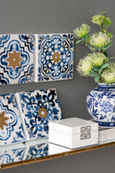 Abstract, And Wall Decor Accents (Set of 4) - White / Blue