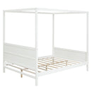 Canopy Platform Bed With Headboard And Footboard, Slat Support Leg