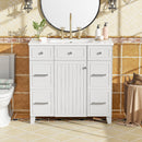 Bathroom Vanity With Ceramic Sink, Soft Close Doors, Adjustable Shelves