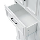 Freestanding Bathroom Vanity, Elegant Design With 4 Doors & 1 Drawer, Adjustable Shelves, Damping Hinges - White