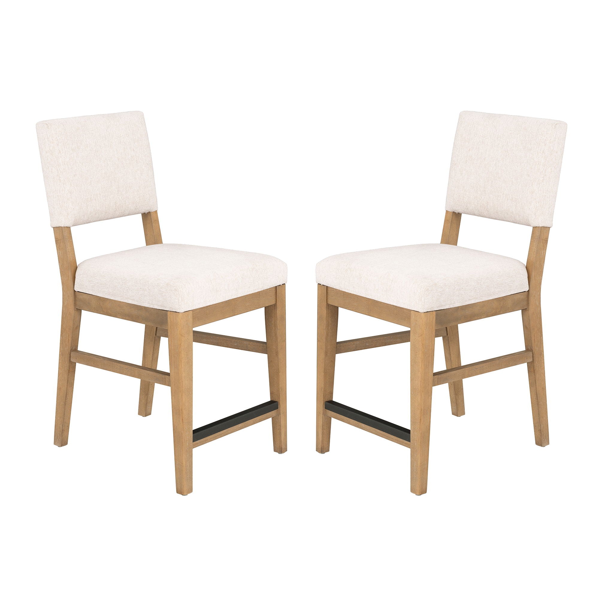 Millwork - Counter Chair (Set of 2) - White / Light Brown