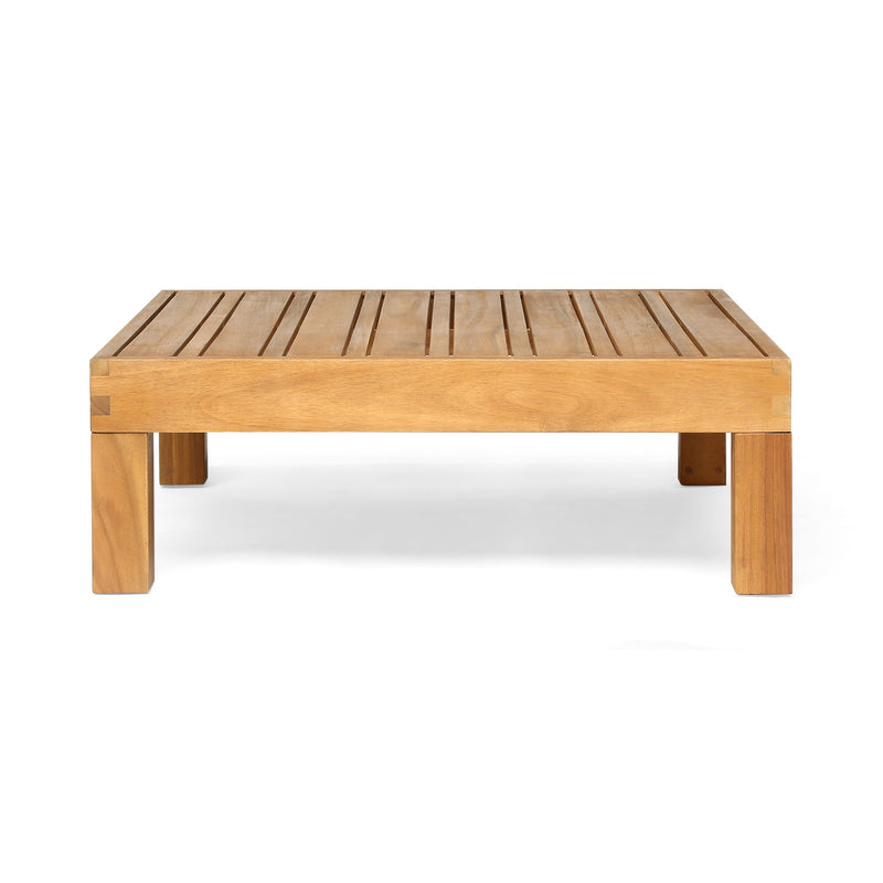 Mythical - Square Outdoor Coffee Table With Frame And Slat Top - Teak