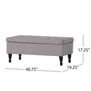 Dean - Fabric Storage Wide Tufted Rectangle Ottoman - Gray