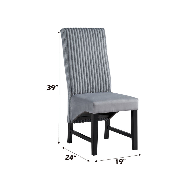 Kini - Corduroy Side Chair (Set of 2) - Black / Gray