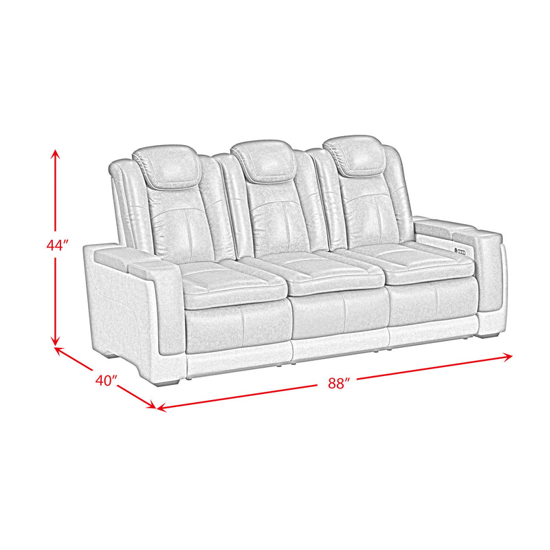 Lantana - Power Motion Sofa With Power Headrest, LED, Ddt, Reading Light And PWS - Rocky Gray/Brown