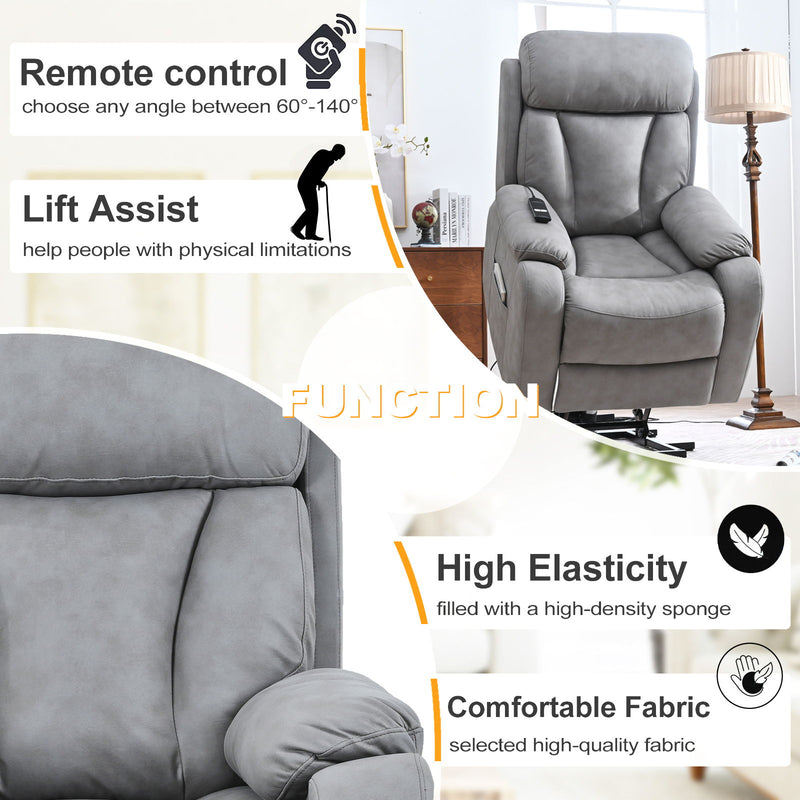 Lift Chair Recliner For Elderly Power Remote Control Recliner Sofa Relax Soft Chair Anti-Skid Australia Cashmere Fabric Furniture Living Room