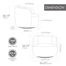 Wide Upholstered Corduroy 360° Swivel Barrel Soft Chair With Pillow