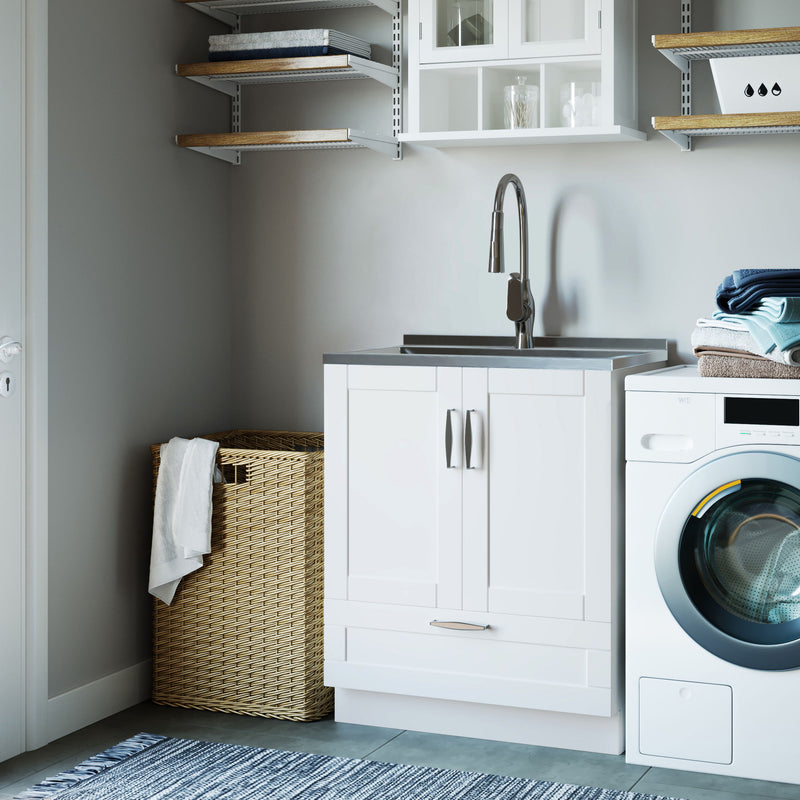 Reed - Deluxe Laundry Cabinet With Pull-Out Faucet And Stainless Steel Sink