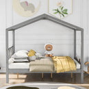 Full Size Wood House Bed with Storage Space, Gray (OLD SKU :LP000002AAE)