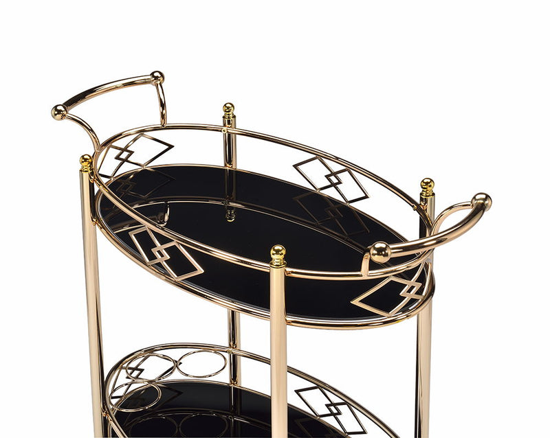 Ottesen - Glass Serving Cart - Black / Gold