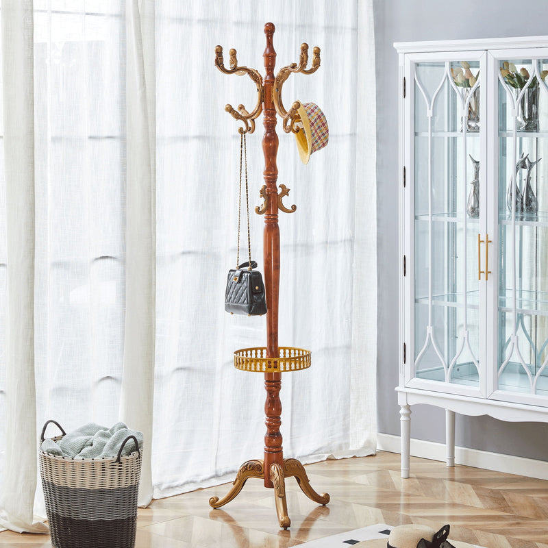 Multifunctional Coat And Hat Rack With Resin Stainless Steel Storage