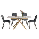 Modern Expandable Dining Table With Retractable Leaf With Chairs