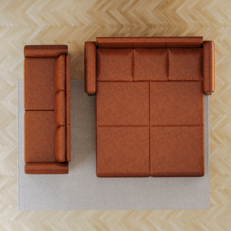 3 In 1 Convertible Sleeper Sofa With Nailhead Trim & Rolled Arm