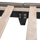 Upholstered Leather Platform Bed With Rabbit Ornament