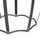 Modern Industrial End Table With Mango Wood Top And Iron Frame - Gray