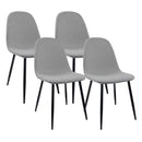 Modern Accent Dining Chairs Upholstered Seat, Metal Legs (Set of 4)