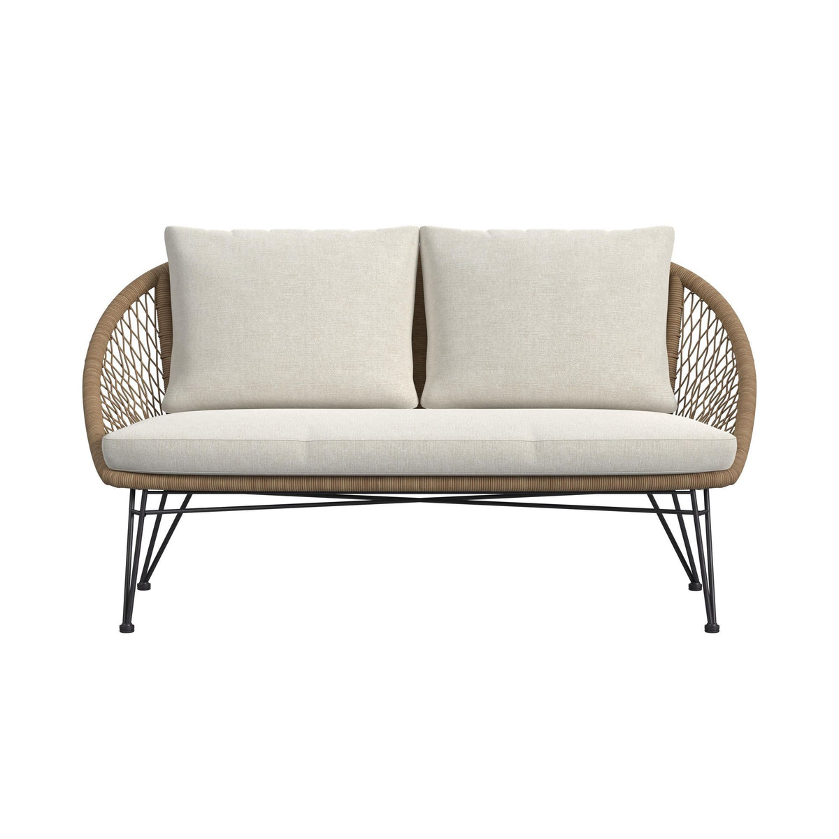 Grace 4 Piece Outdoor Seating Set in Beige / Natural by Elements International, view 7