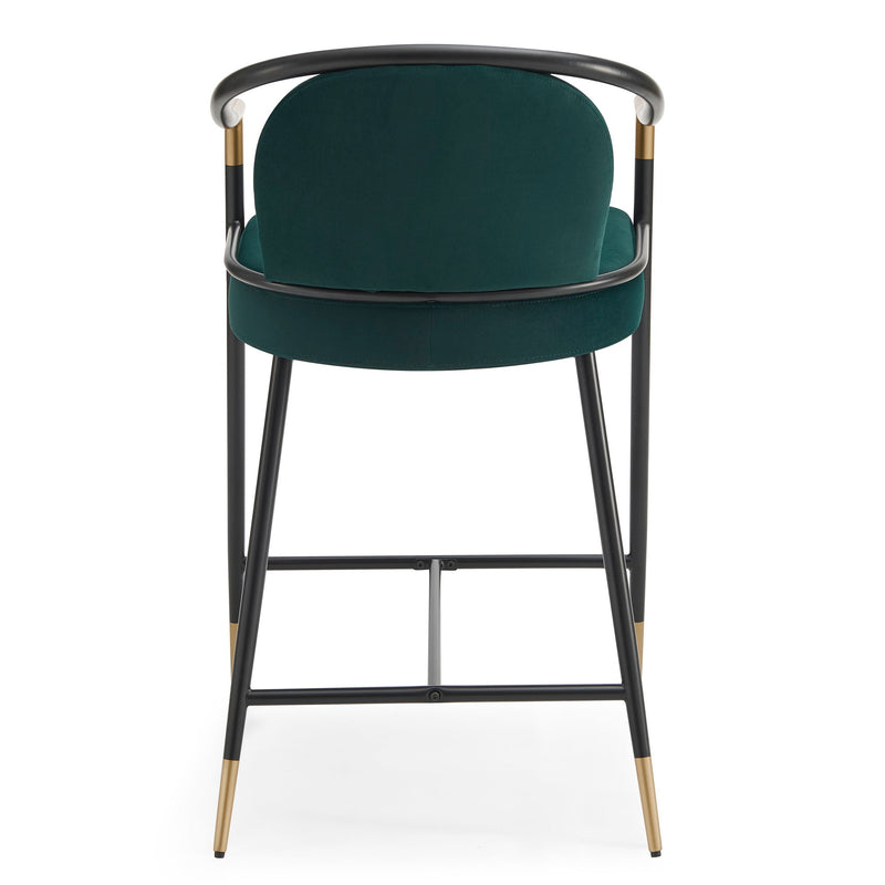 Contemporary Upholstered Counter Stool Set With Metal Frame