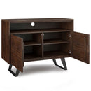 Lowry - Handcrafted TV Media Stand - Distressed Charcoal Brown
