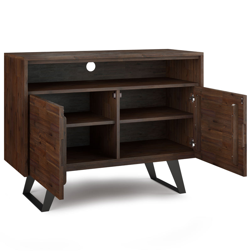 Lowry - Handcrafted TV Media Stand - Distressed Charcoal Brown