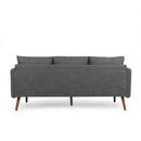 Diaphanous - Upholstered 3 Seater Sofa With 2 Accent Pillows And Wood Legs