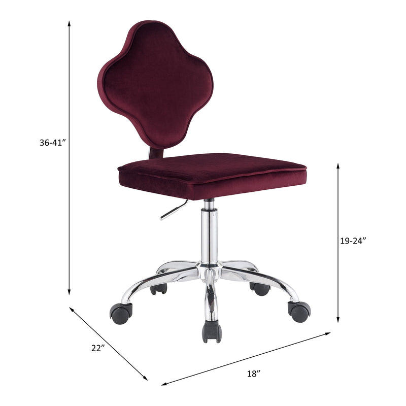 Clover - Office Chair - Red Velvet