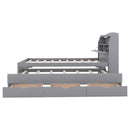 LED Platform Bed With Trundle With Storage Headboard With Drawers