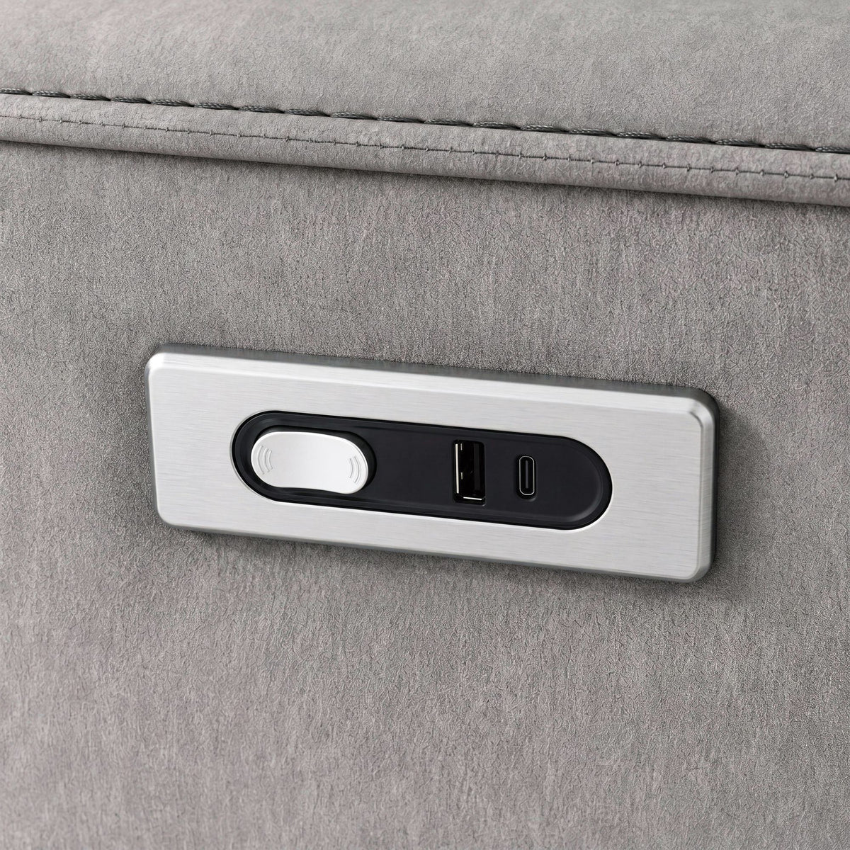 Jackpot P1 Loveseat With Console in Explore Light Gray by Elements International, view 4
