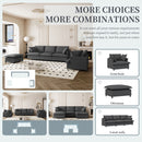 Living Room Set Modular Sectional Couch, Upholstered Sofa & Armchair & Movable Ottoman