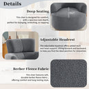 360° Swivel Chair Upholstered Accent Barrel Chair With Adjustable Headrest