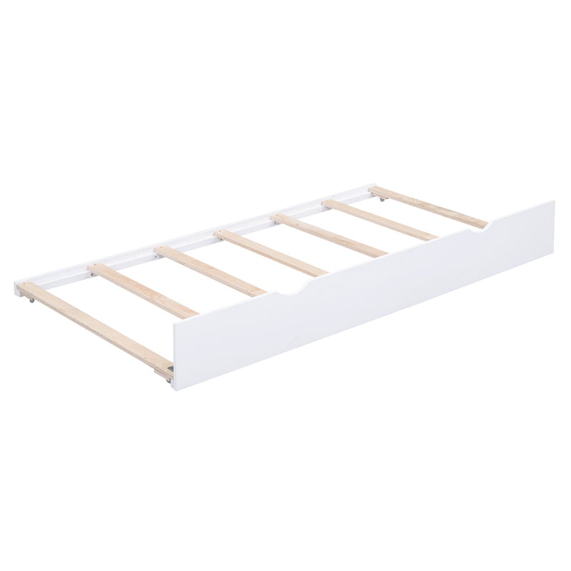 Twin Size Daybed With Storage Shelvesboard, Cork Board, USB Ports And Trundle - White