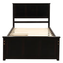 Platform Storage Bed, 2 drawers with wheels, Twin Size Frame, Espresso (New SKU:WF283062AAP)