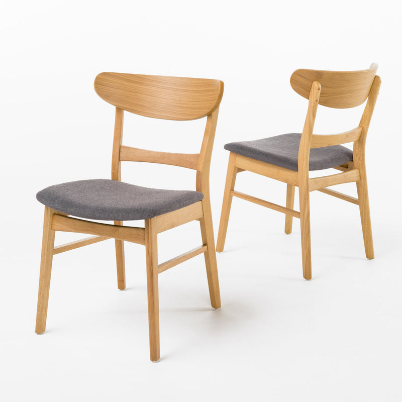 Mid Century Modern Dining Chair With Upholstered Seat And Wood Frame