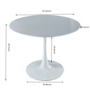 Tulip Table Mid-Century Dining Table With Round MDF Table Top, Pedestal Dining Table, End Table Leisure Coffee Table