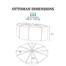 Modern Style Large Cocktail Ottoman