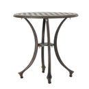 Lunaire - Outdoor Round Cast Aluminum Side Table With Lattice Top And Curved Legs - Bronze