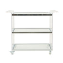 Elegant Acrylic Bar Cart With Tempered Glass Shelves And Rattan Metal Frame - Clear
