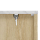 Fluted 6 Drawers Dresser, Double Dresser Chest Of Drawers, Modern Chest Of Drawers With LED, Drawer Organizer For Bedroom, Living Room, Hallway - Natural