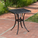 Outdoor Cast Aluminum Bistro Table With Ice Bucket - Black Copper