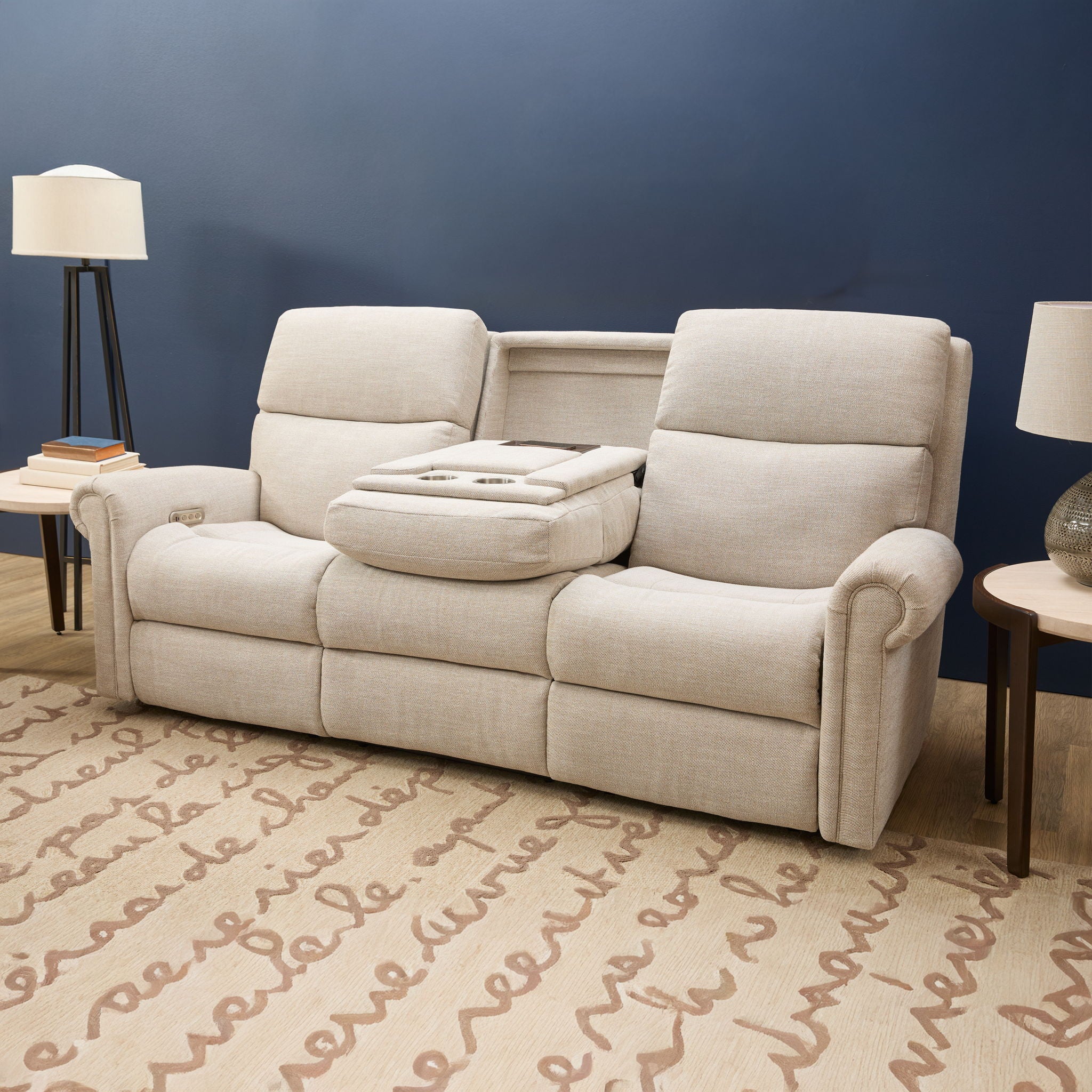Bernard - Power Reclining Sofa With Console, Power Headrest, & Lumbar