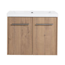 Modern Floating Bathroom Vanity With Resin Sink, Soft Close Doors