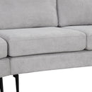 Upholstered 3 Seater Curved Sofa With Printed Pillows Chenille