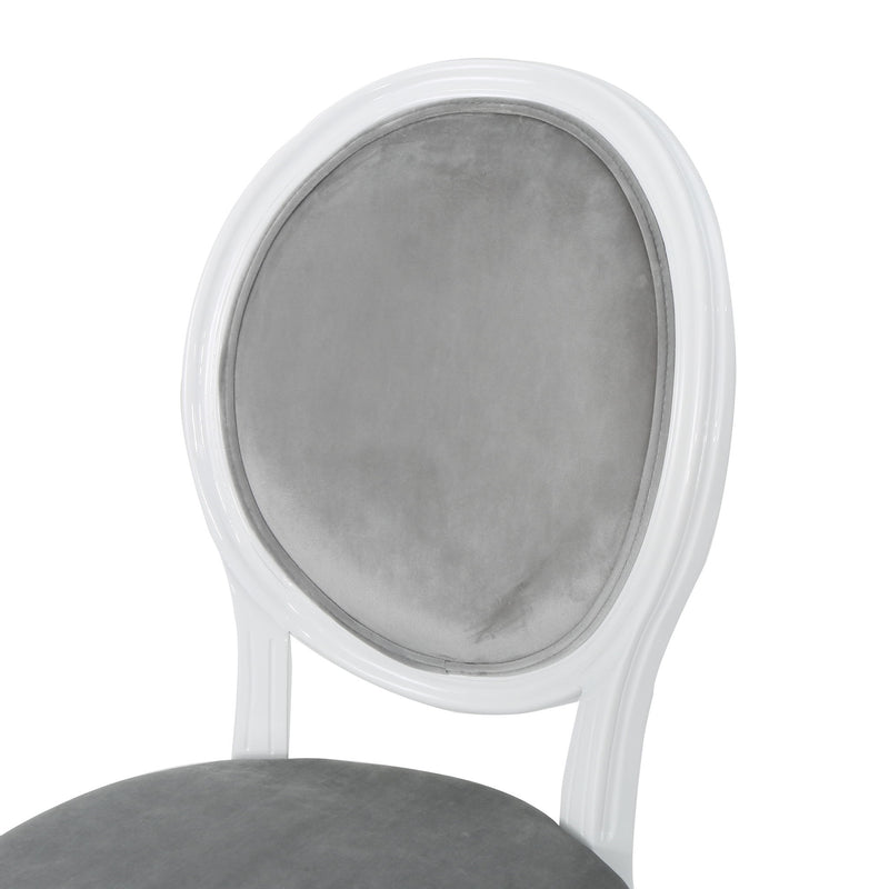 French Country Dining Chair Set With Round Backrest