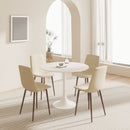 Mid-Century Round Dining Table With Pedestal Base For 2 - 4 People